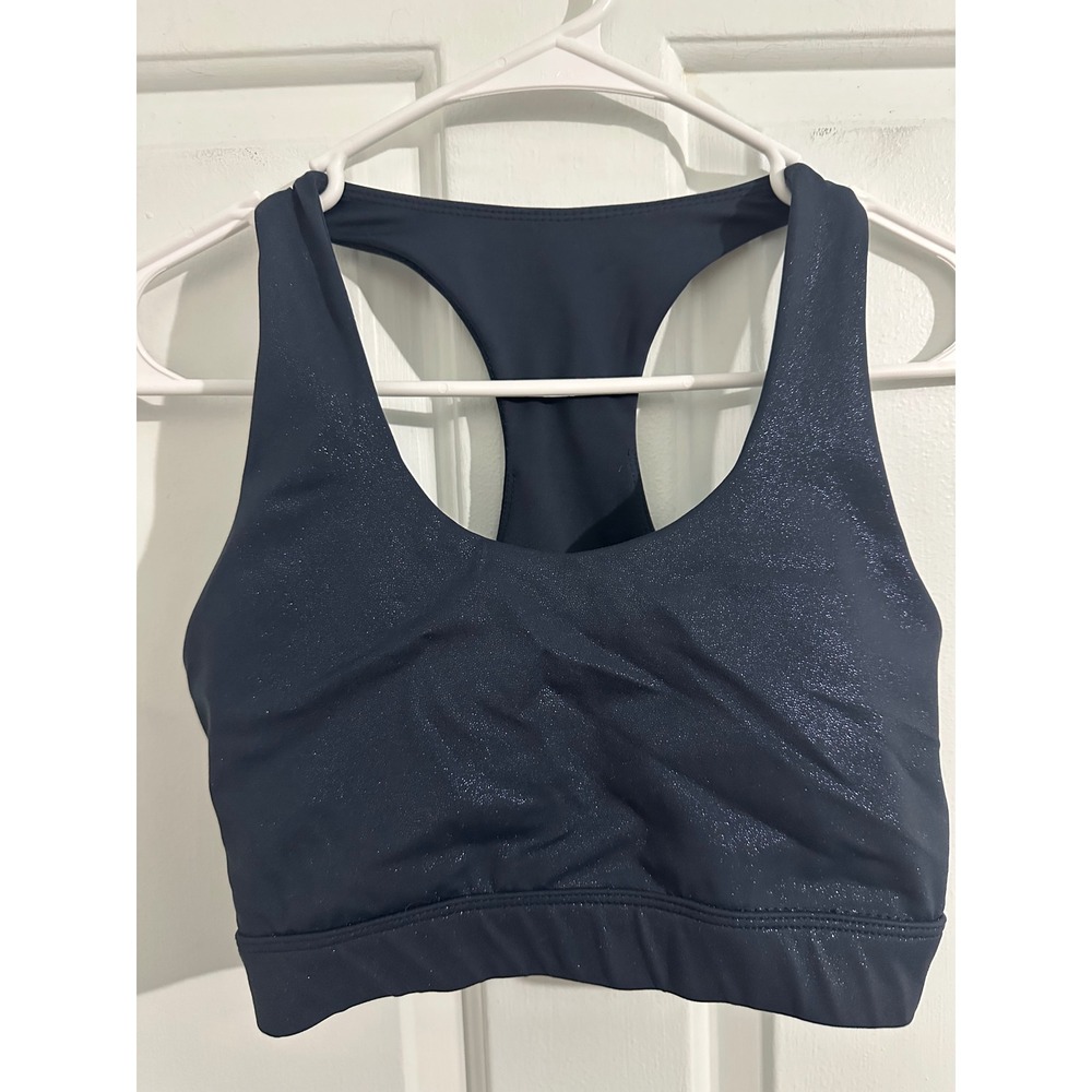 All Fenix Sporty Sparkle Racerback Sports Bra Navy Blue Women's Size S
